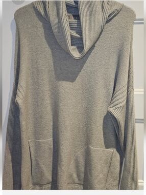 Cyrus Women's Light Gray Cowl Neck Sweater